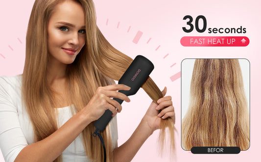 Hair Flat Iron With Brush | DOMIDO